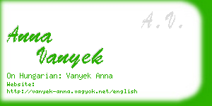 anna vanyek business card